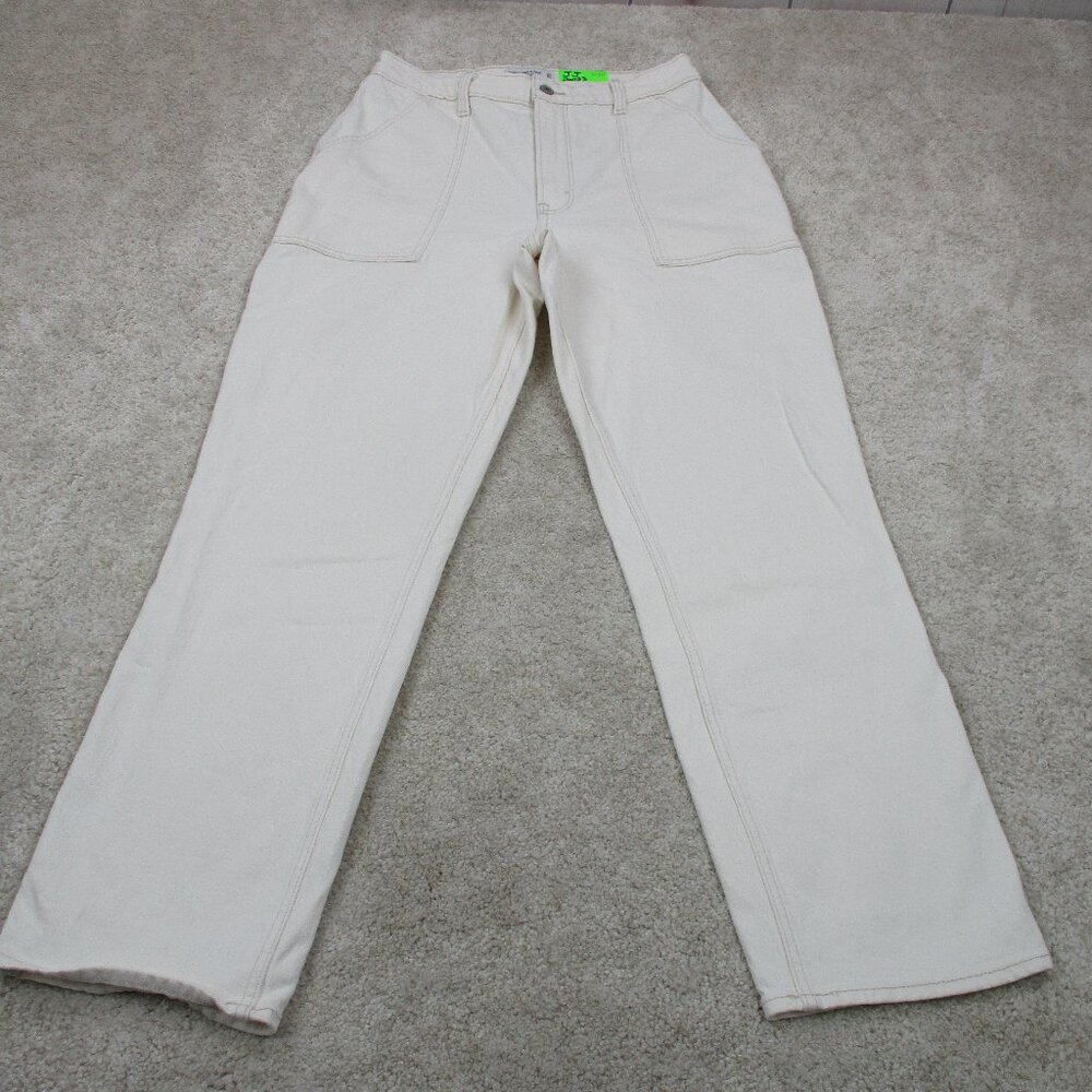 Abercrombie & Fitch Jeans 30x30 White Denim 90s Straight Ultra High Rise Curve